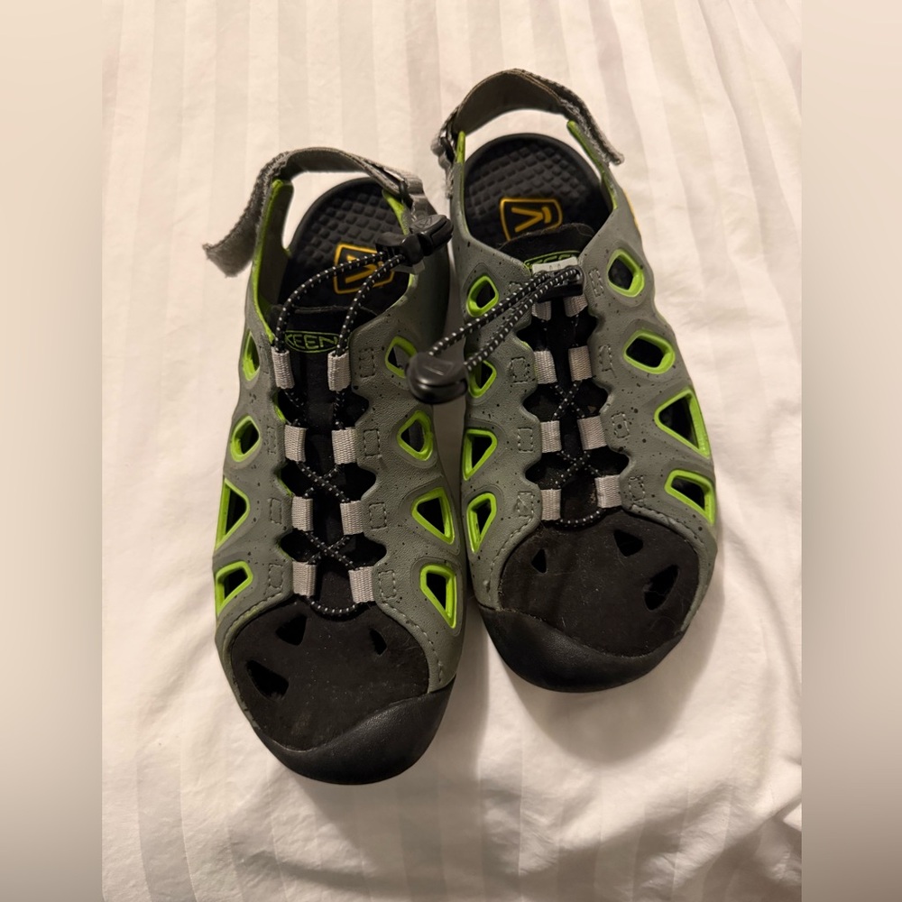Keen Black and Lime Green Sandals